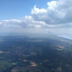 Flugwegposition um 14:27:16: Aufgenommen in der Nähe von Donau-Ries, Deutschland in 1487 Meter